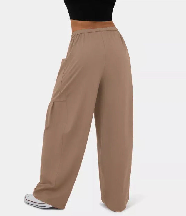 Drawstring Waist Utility Pocket Wide Leg Pants