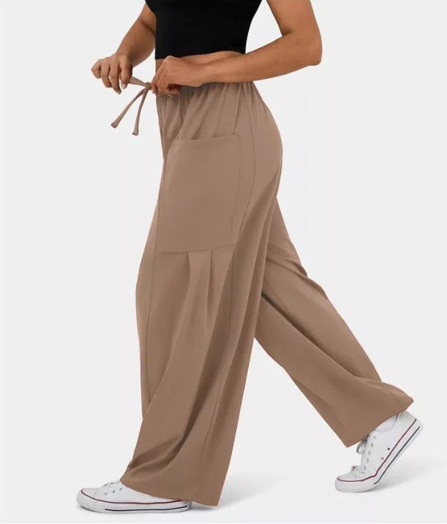 Drawstring Waist Utility Pocket Wide Leg Pants - view 1
