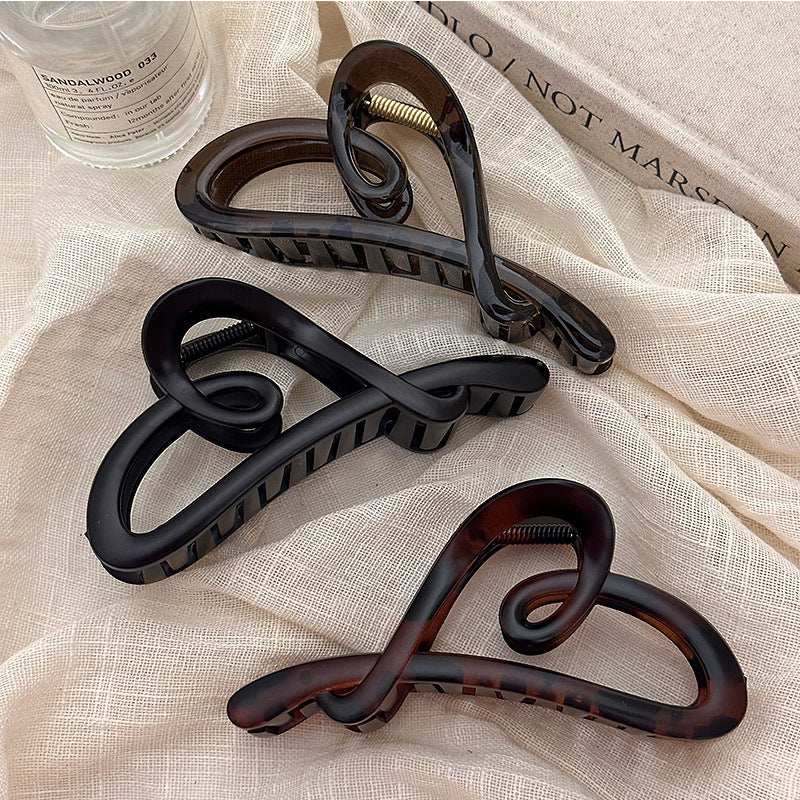 Open Heart Loop Hair Claw Clip
