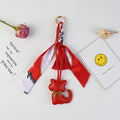 Kitten Charm Keychain With Twilly Scarf - Red