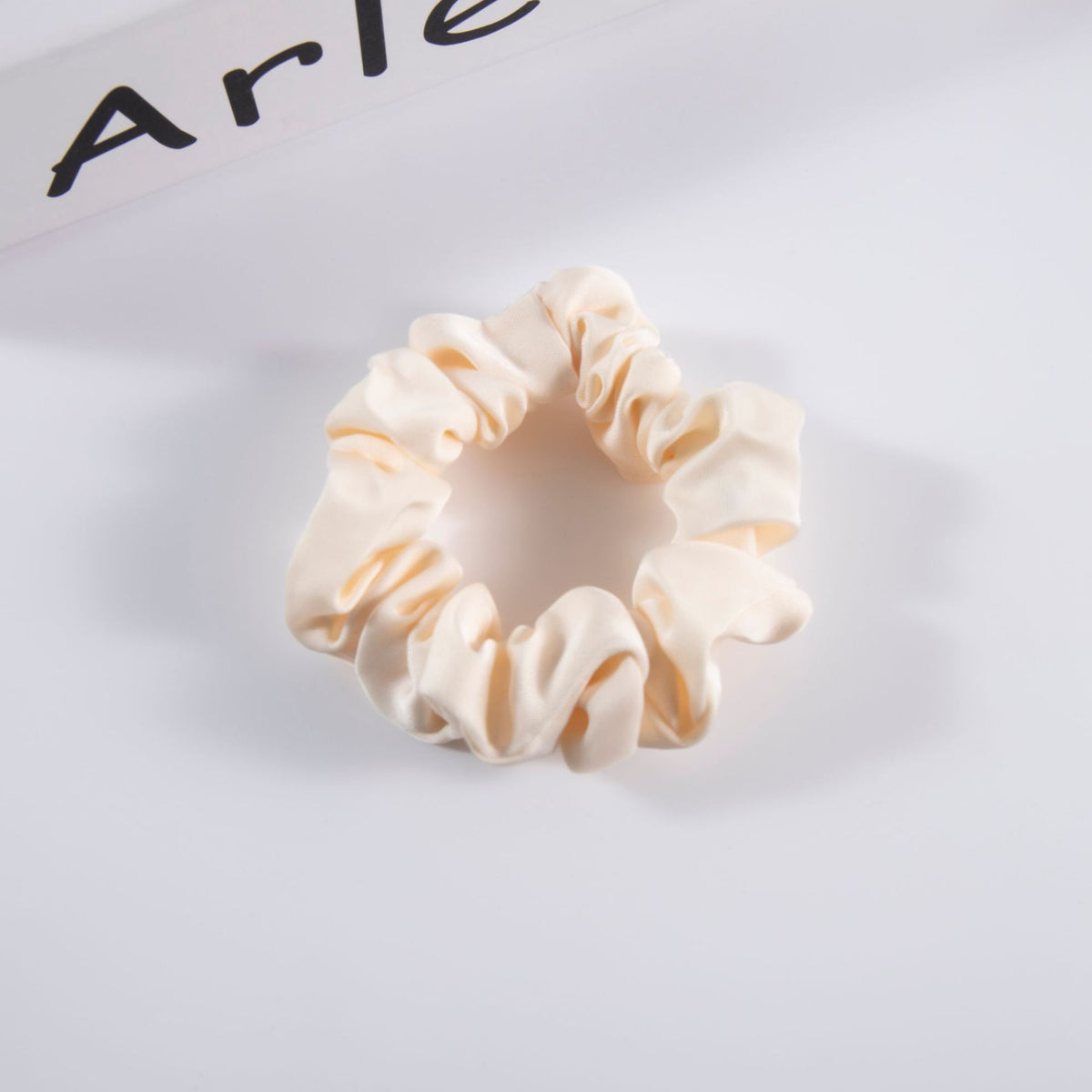 Silky Satin Scrunchies Hair Tie Set - Beige