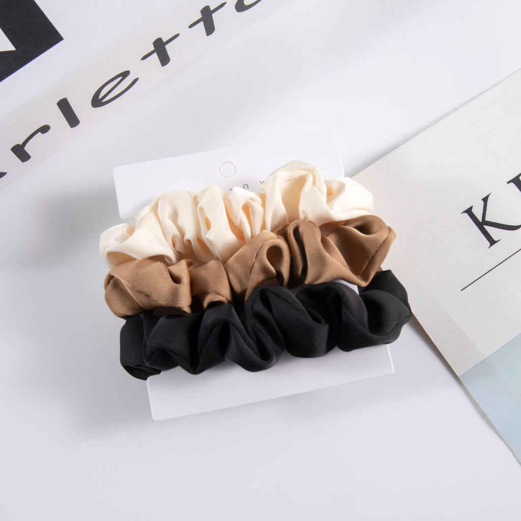 Silky Satin Scrunchies Hair Tie Set - Set01