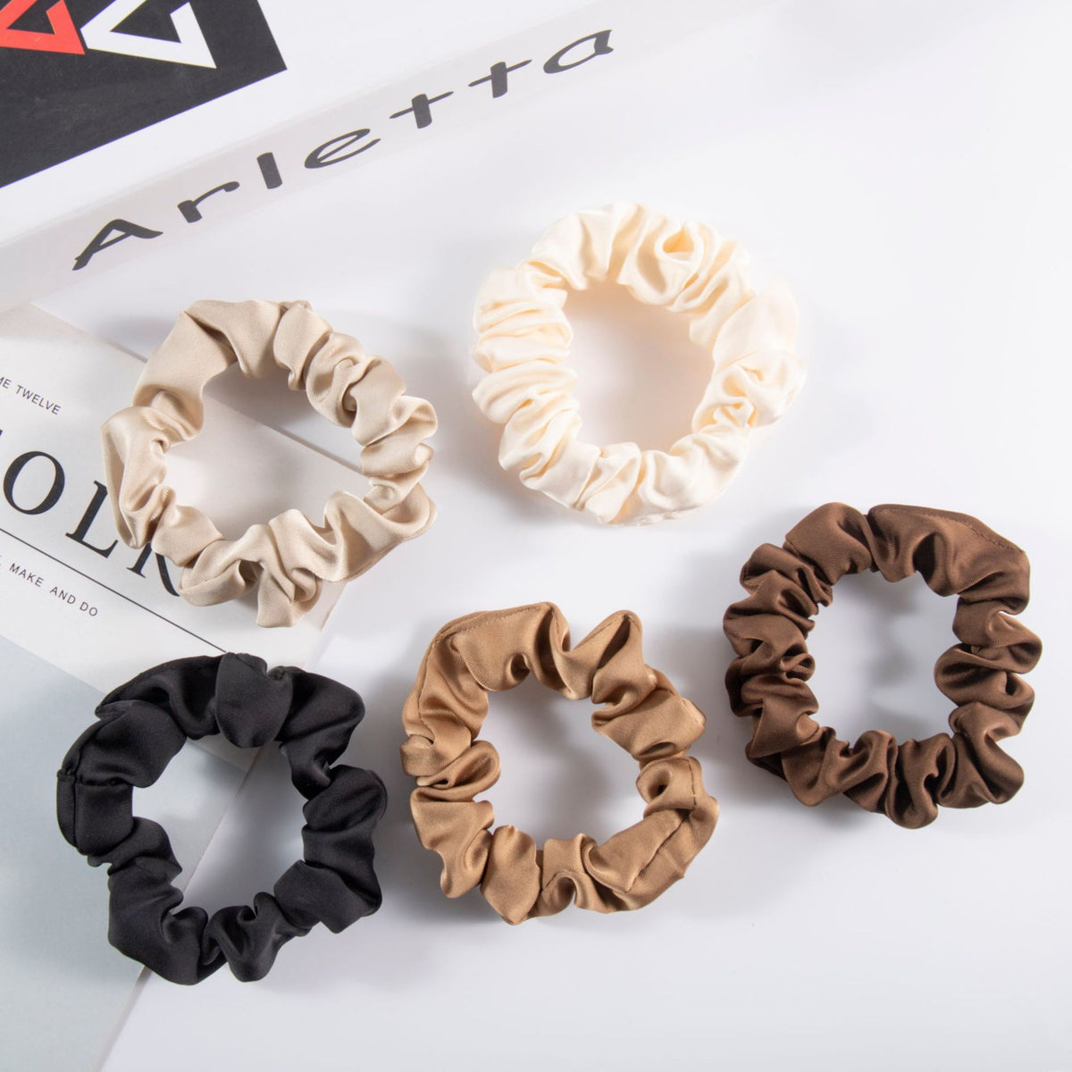 Silky Satin Scrunchies Hair Tie Set - view 2