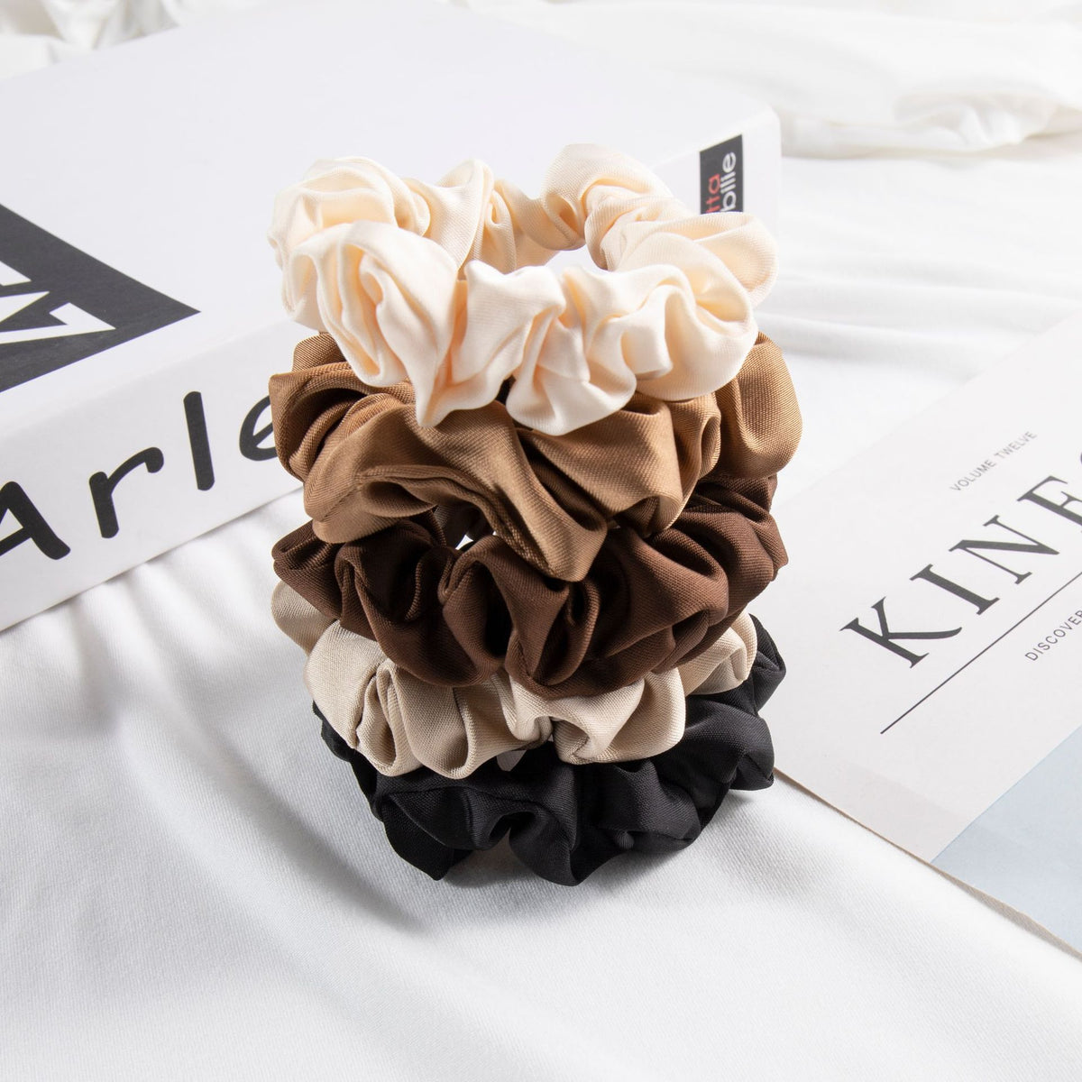 Silky Satin Scrunchies Hair Tie Set - view 3