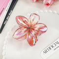 Iridescent Petal Flower Hair Claw Clip - Red