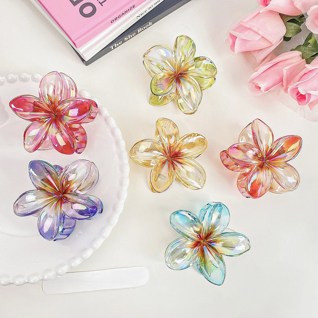 Iridescent Petal Flower Hair Claw Clip