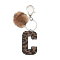 Leopard Initial Letter Keychain Bag Charm - Letter_C