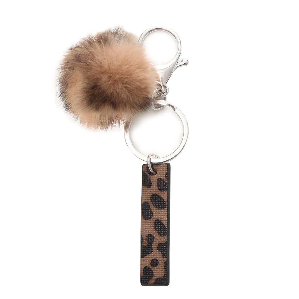 Leopard Initial Letter Keychain Bag Charm - Letter_I