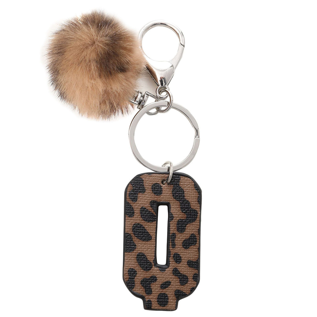 Leopard Initial Letter Keychain Bag Charm - Letter_Q
