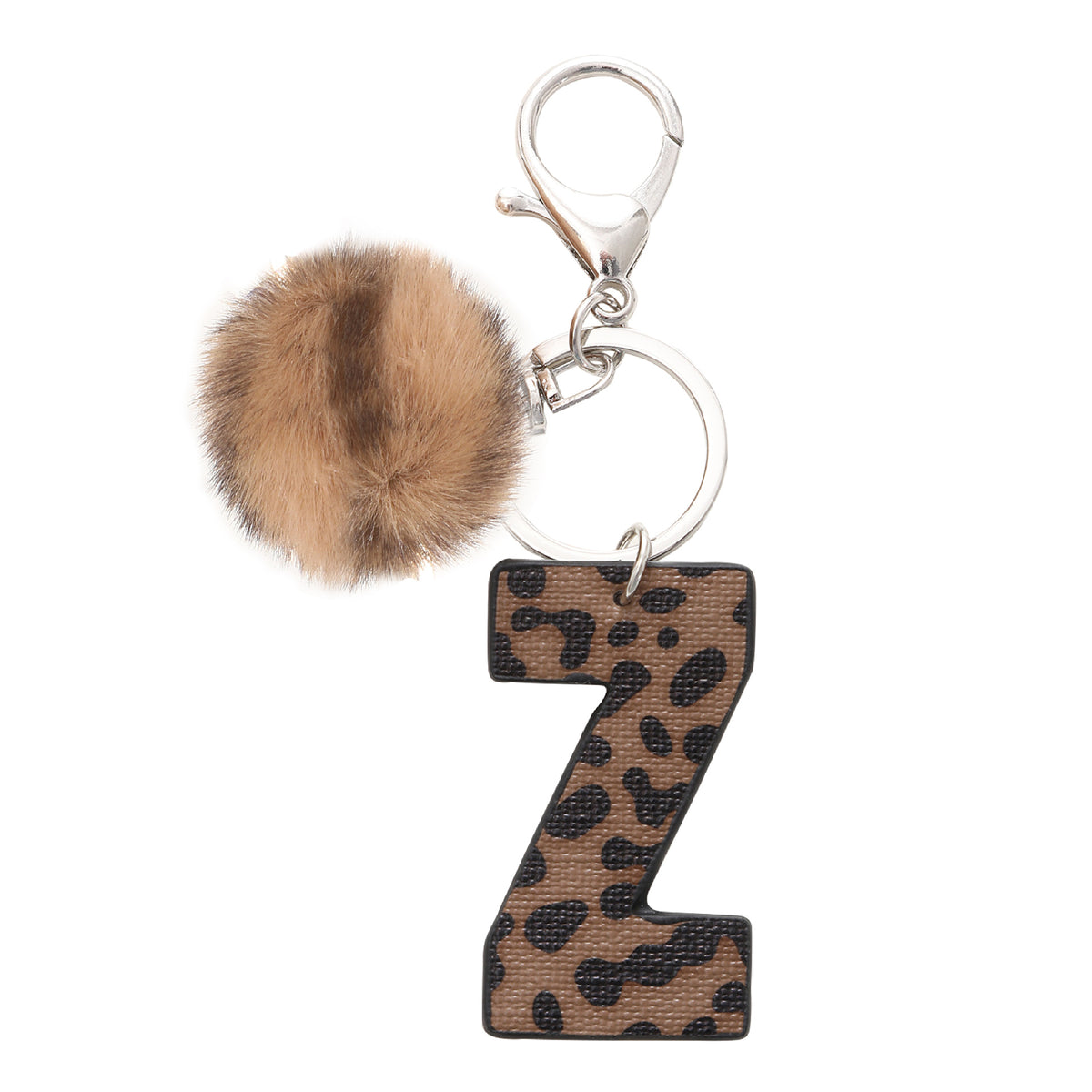 Leopard Initial Letter Keychain Bag Charm - Letter_Z