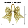 Glitter Christmas Tree Bows With Tinsel Hanging Loop - Large