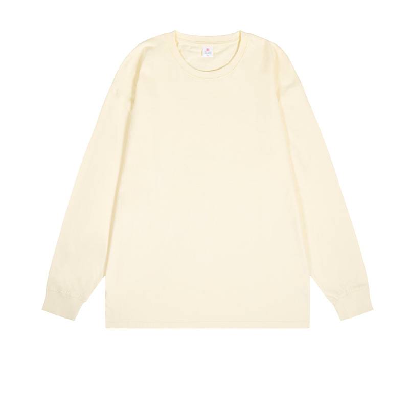 Everyday Cotton Crewneck Long Sleeve Tee - Beige
