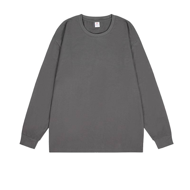 Everyday Cotton Crewneck Long Sleeve Tee - Grey