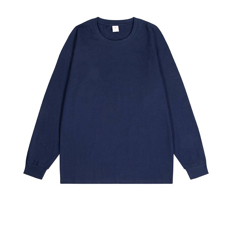 Everyday Cotton Crewneck Long Sleeve Tee - Navy