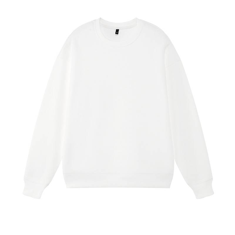 Relaxed Crewneck Fleece Pullover Sweatshirt - White