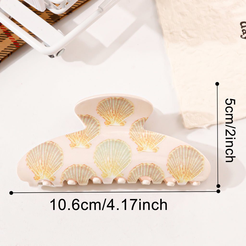 Beach Hair Claw Clip With Sea Life Prints - Shell