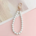 Faux Pearl Beaded Wristlet Keychain Charm - Color_01