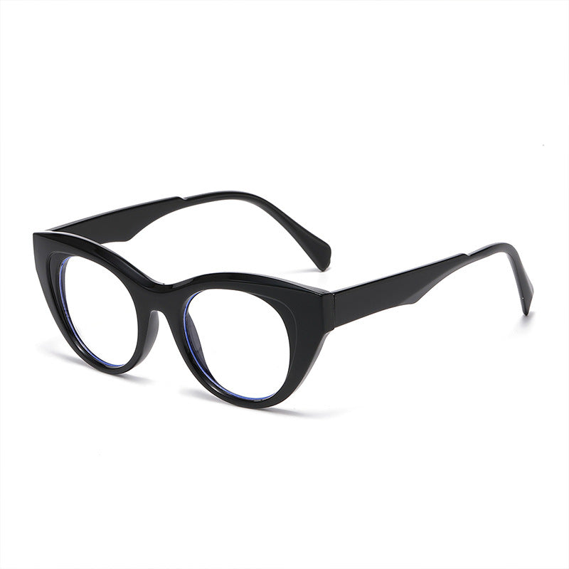 Rounded Cat Eye Clear Frame Sunglasses - Color_7