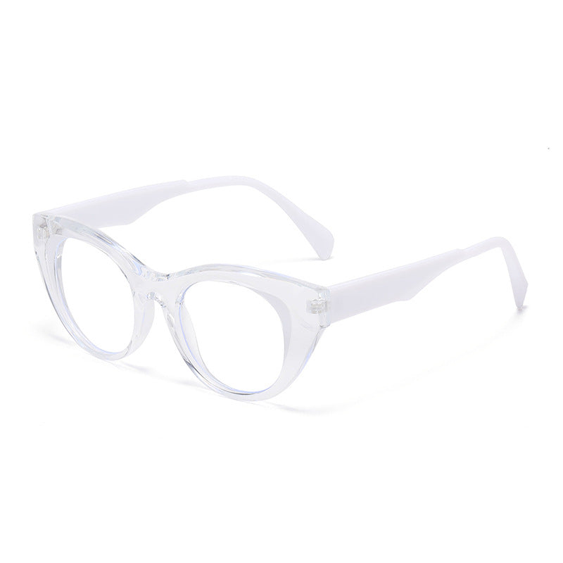 Rounded Cat Eye Clear Frame Sunglasses - Color_8