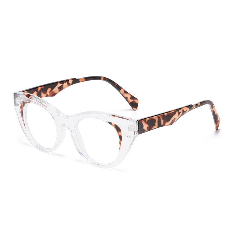 Rounded Cat Eye Clear Frame Sunglasses - Color_9