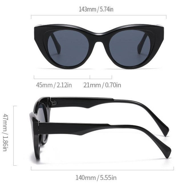 Rounded Cat Eye Clear Frame Sunglasses - view 1