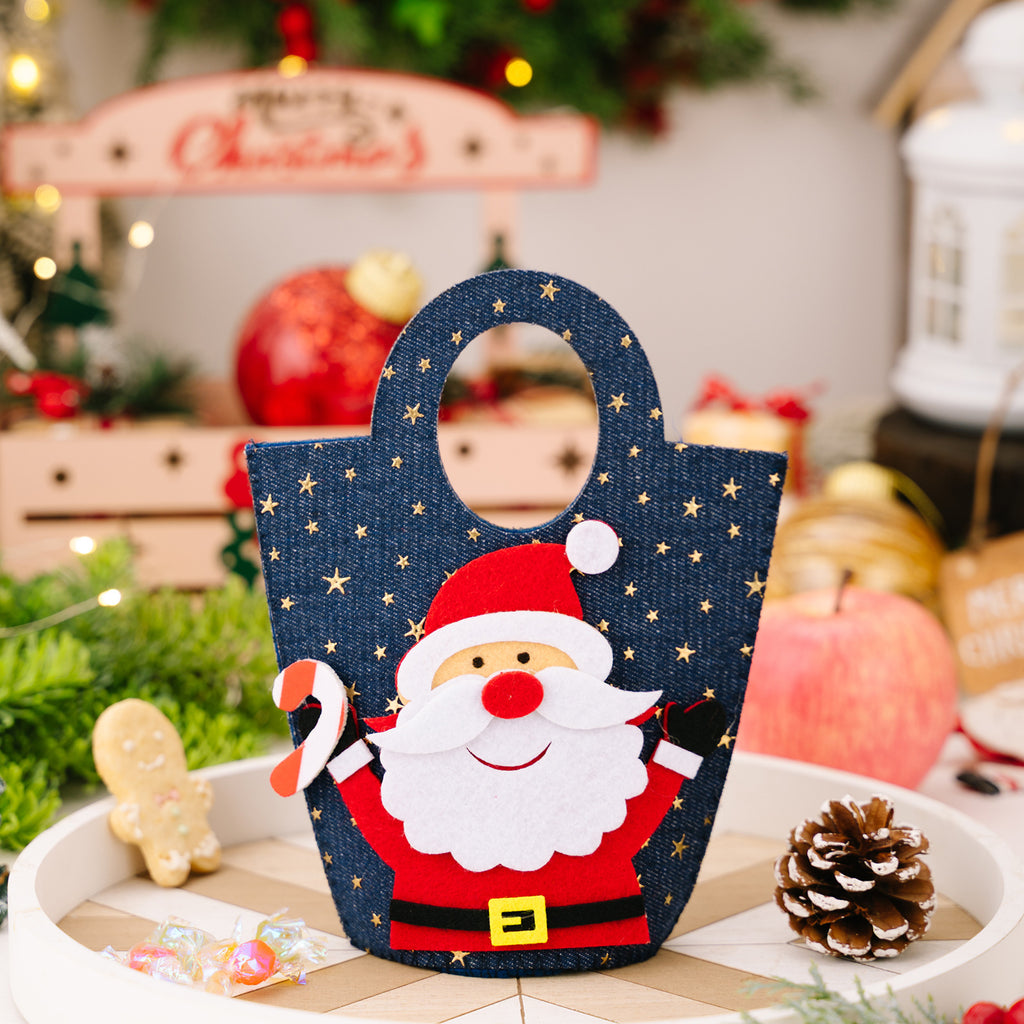Holiday Applique Denim Mini Tote Bag - C1