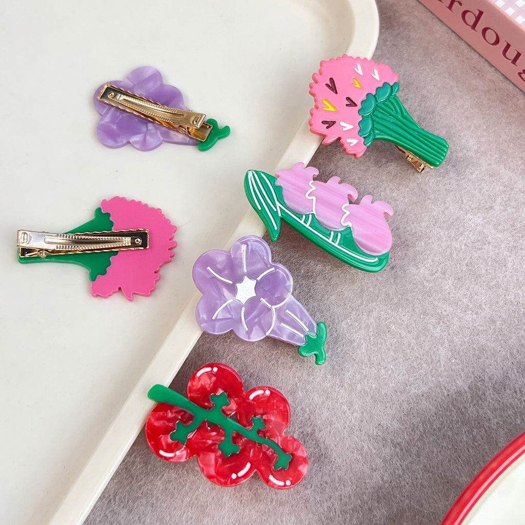 Cartoon Vegetable Bouquet Hair Clip Set