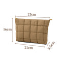 Puffy Cloud-Quilted Zip Cosmetic Pouch - Coffee