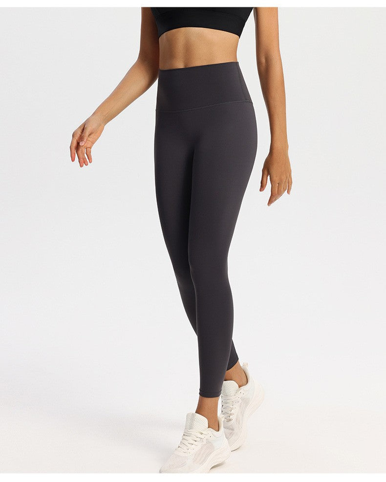 Nude Feel High Waist Yoga Leggings With Back Pocket - Graphite