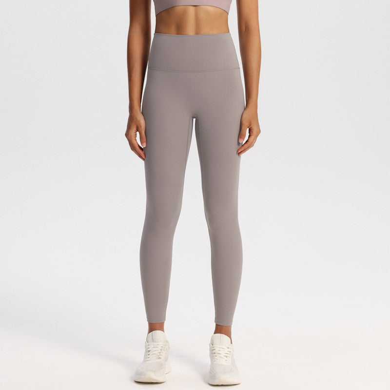 Nude Feel High Waist Yoga Leggings With Back Pocket - Moon Rock