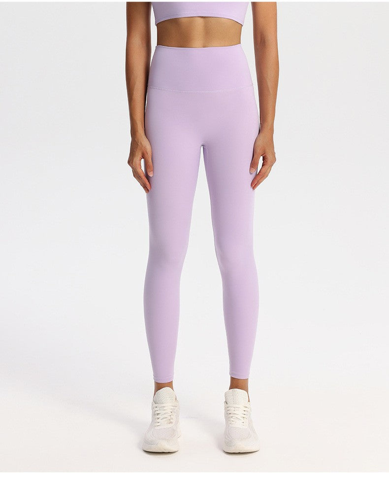 Nude Feel High Waist Yoga Leggings With Back Pocket - Orchid