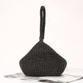 Rhinestone Pyramid Wristlet Clutch - Black
