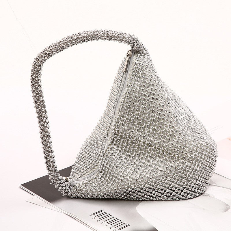 Rhinestone Pyramid Wristlet Clutch