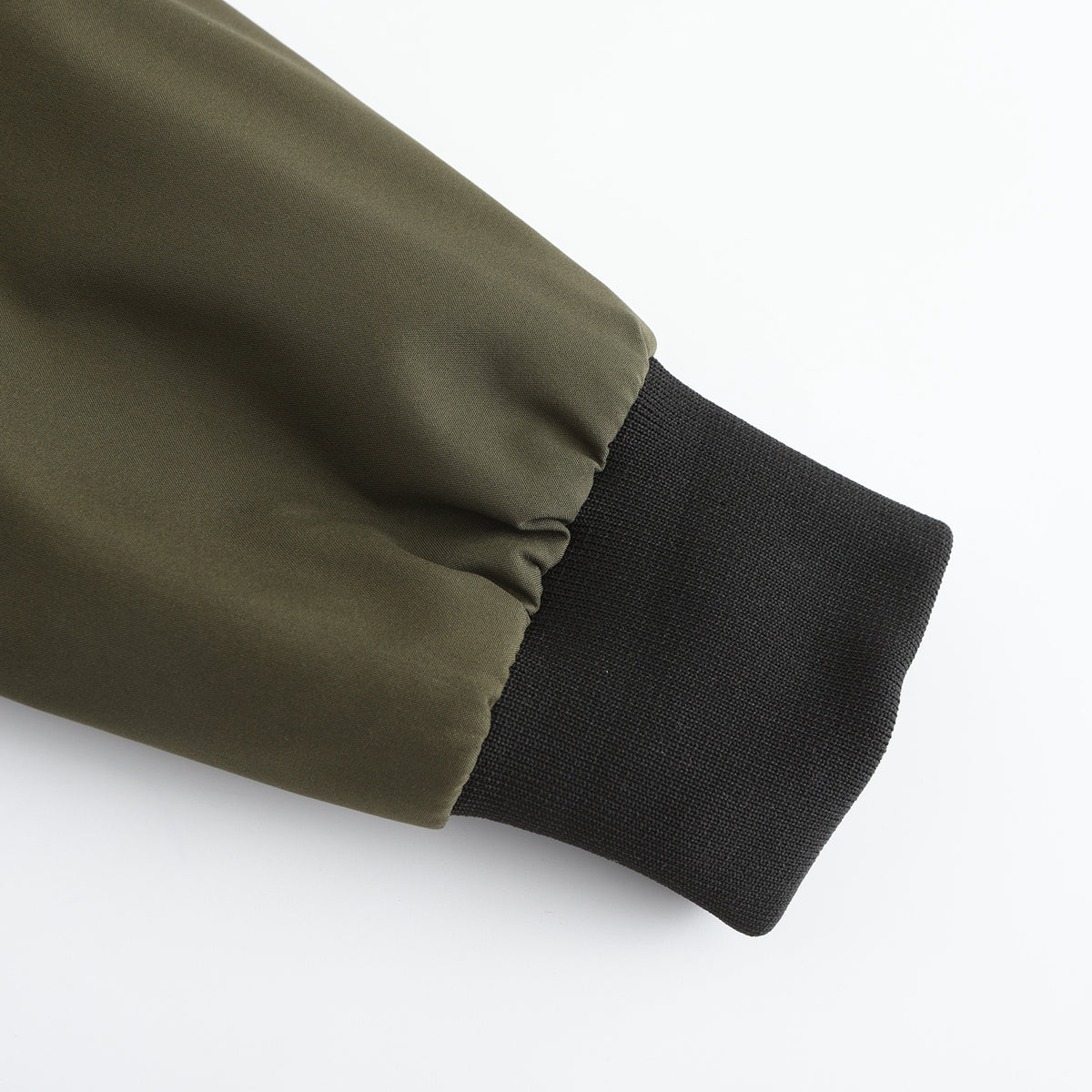 Zip Front Bomber Jacket With Sleeve Pocket - Olive - 5
