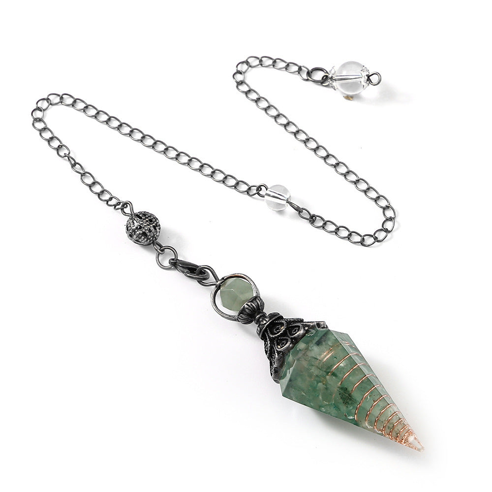 Faceted Stone Dowsing Pendulum Pendant - Color_04