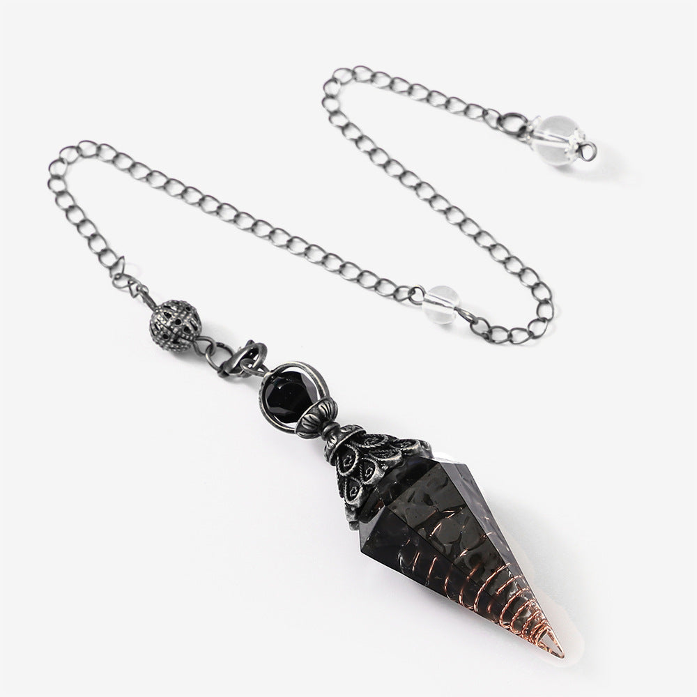 Faceted Stone Dowsing Pendulum Pendant - Color_05