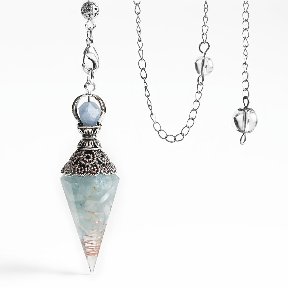 Faceted Stone Dowsing Pendulum Pendant - Color_07