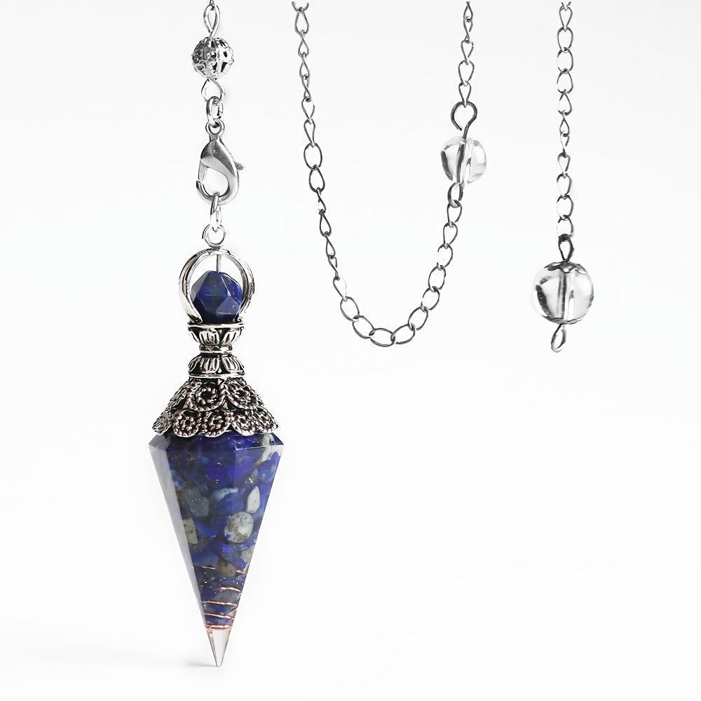 Faceted Stone Dowsing Pendulum Pendant - Color_09