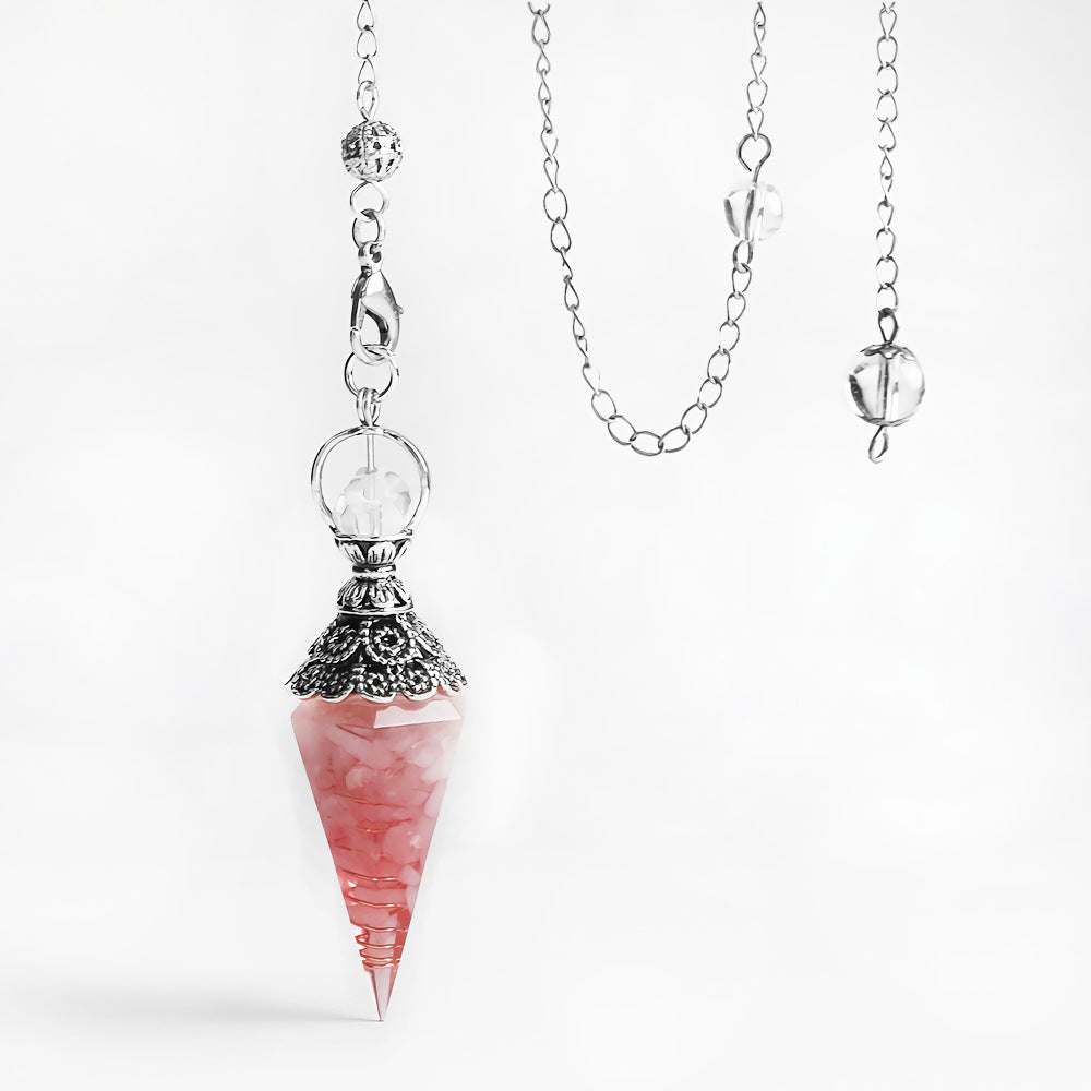 Faceted Stone Dowsing Pendulum Pendant - Color_10