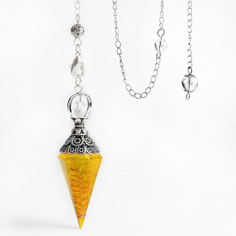 Faceted Stone Dowsing Pendulum Pendant - Color_11