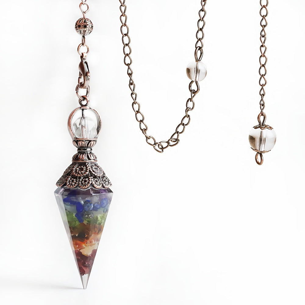Faceted Stone Dowsing Pendulum Pendant - Color_14