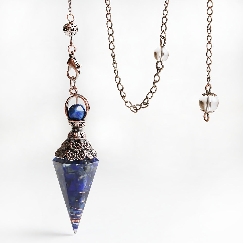 Faceted Stone Dowsing Pendulum Pendant - Color_17