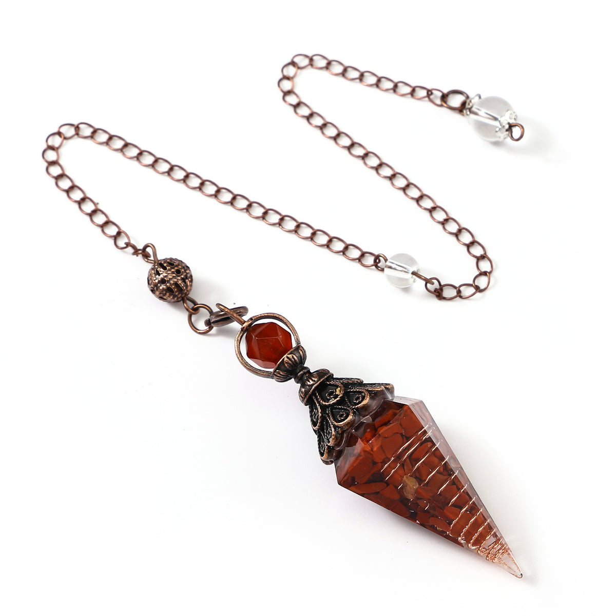 Faceted Stone Dowsing Pendulum Pendant - Color_19