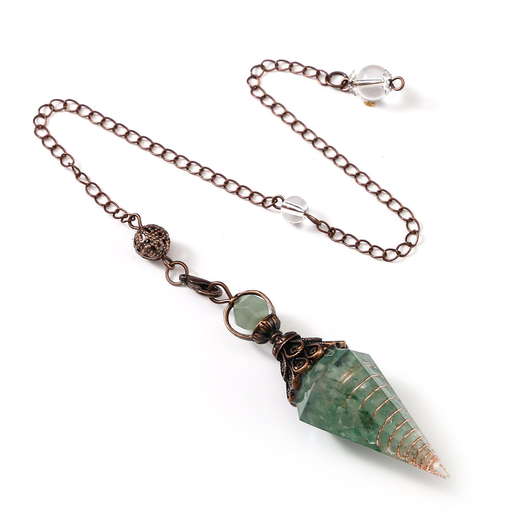 Faceted Stone Dowsing Pendulum Pendant - Color_21