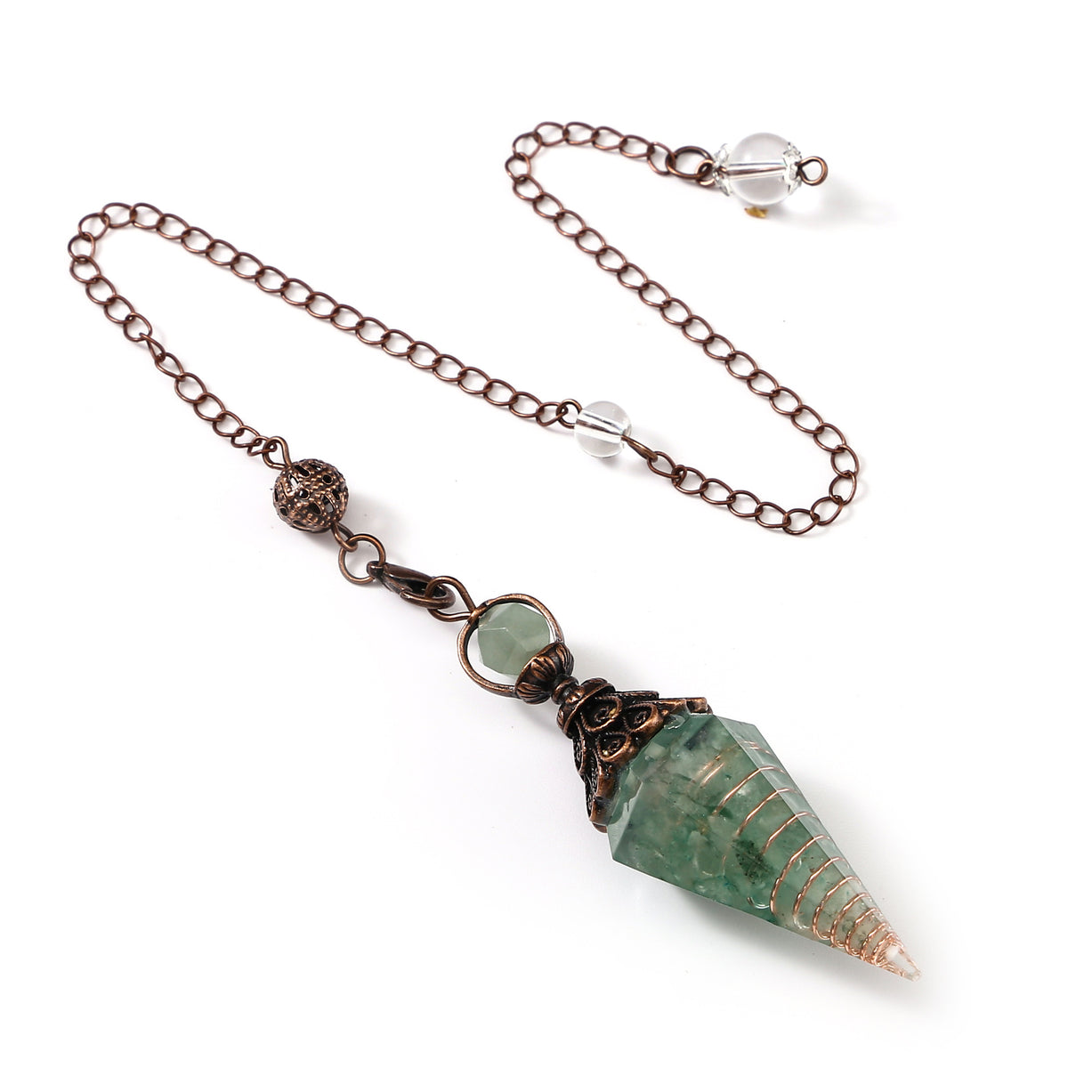 Faceted Stone Dowsing Pendulum Pendant - Color_21