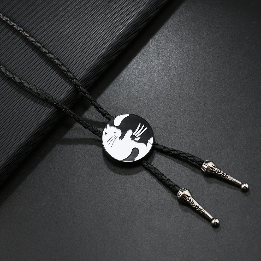 Western Concho Bolo Tie Lariat Necklace - C1