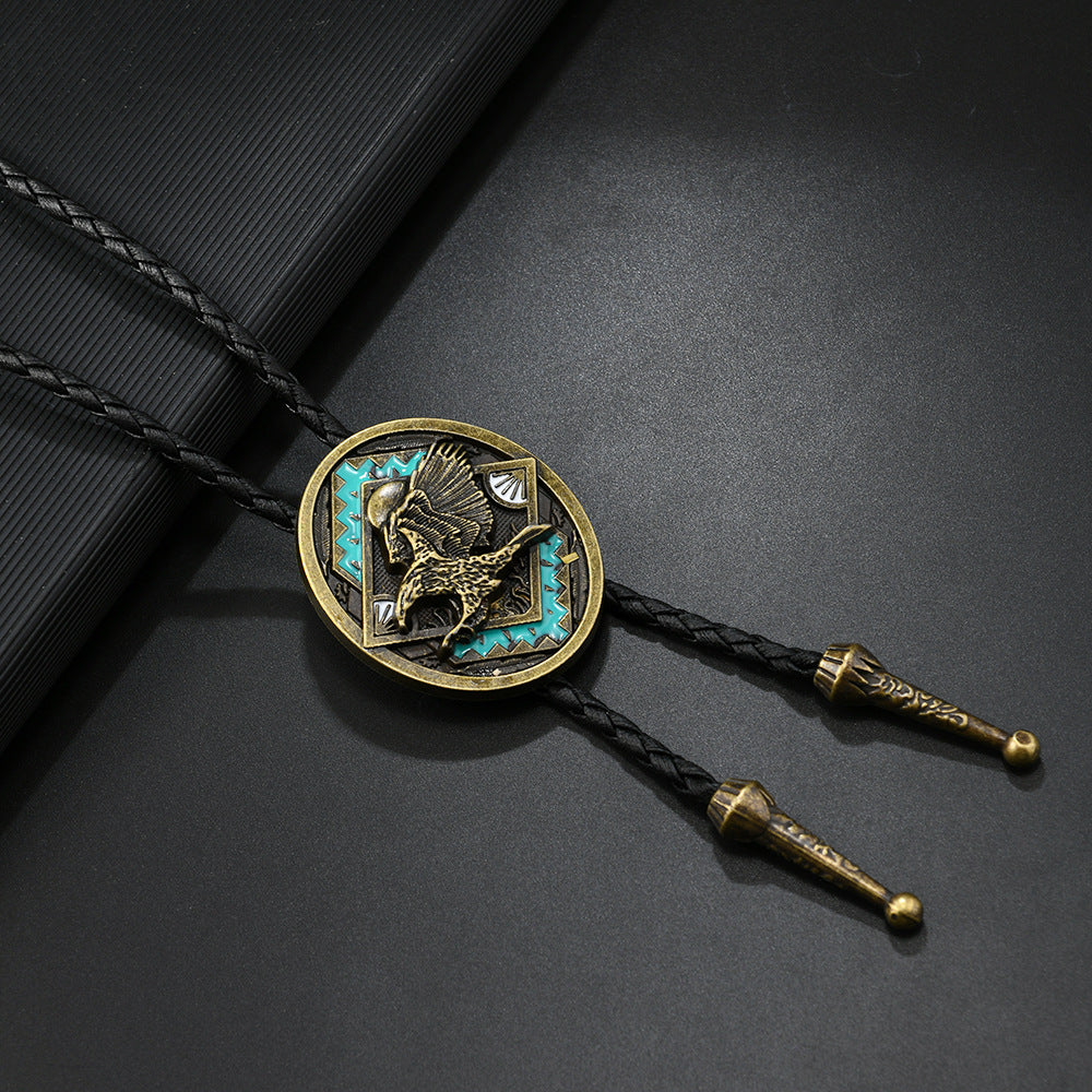 Western Concho Bolo Tie Lariat Necklace - C5
