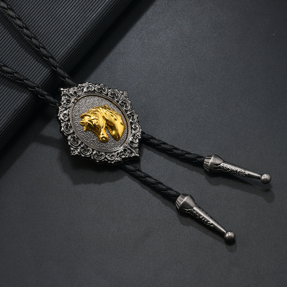 Western Concho Bolo Tie Lariat Necklace - C7