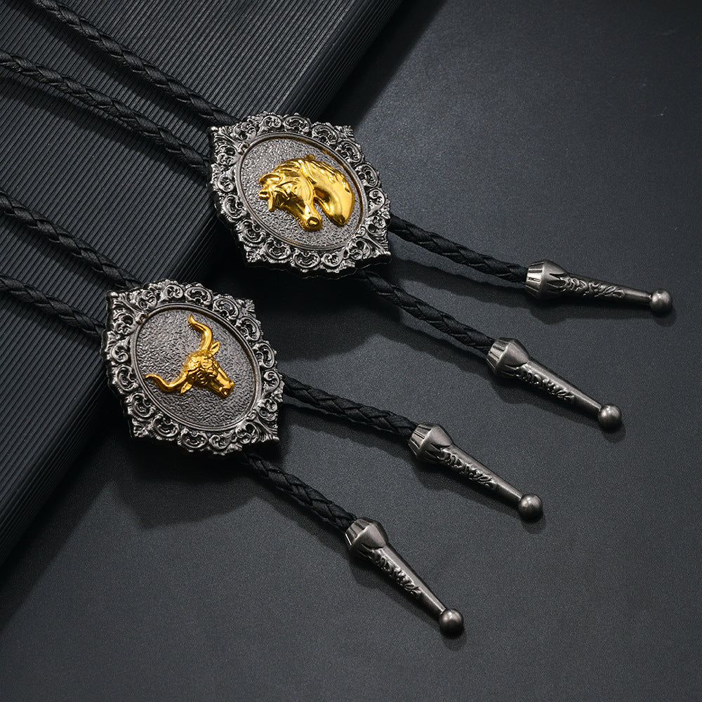Western Concho Bolo Tie Lariat Necklace - view 1