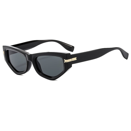 Angular Cat Eye Frame Sunglasses - Black